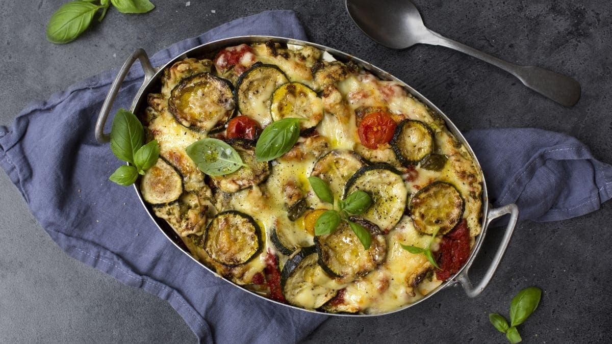 Lasagne med kylling og squash