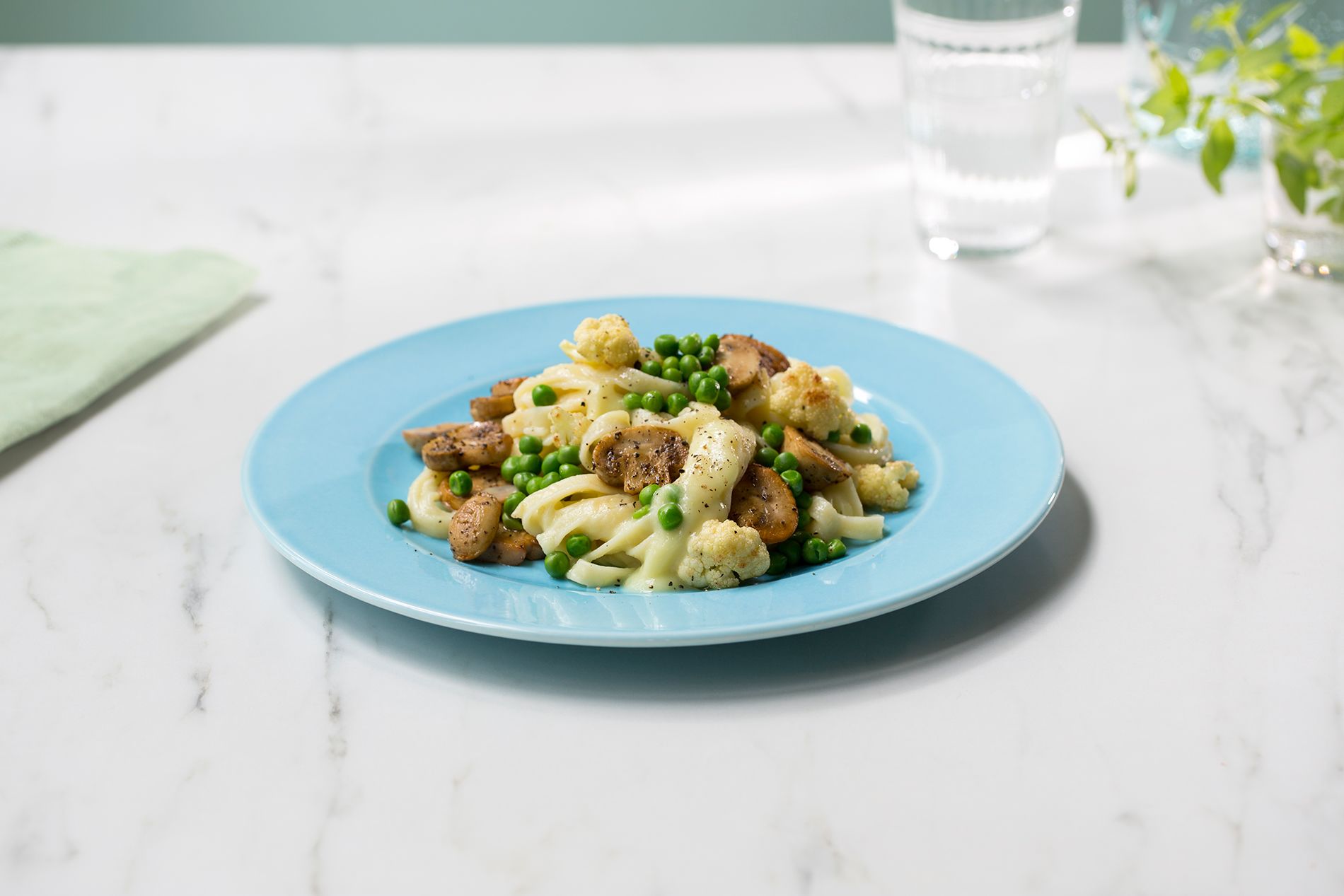 Vegansk pasta alfredo