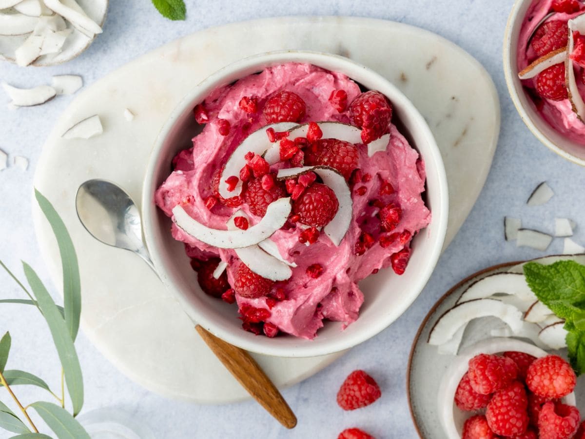 Hjemmelaget is med cottage cheese