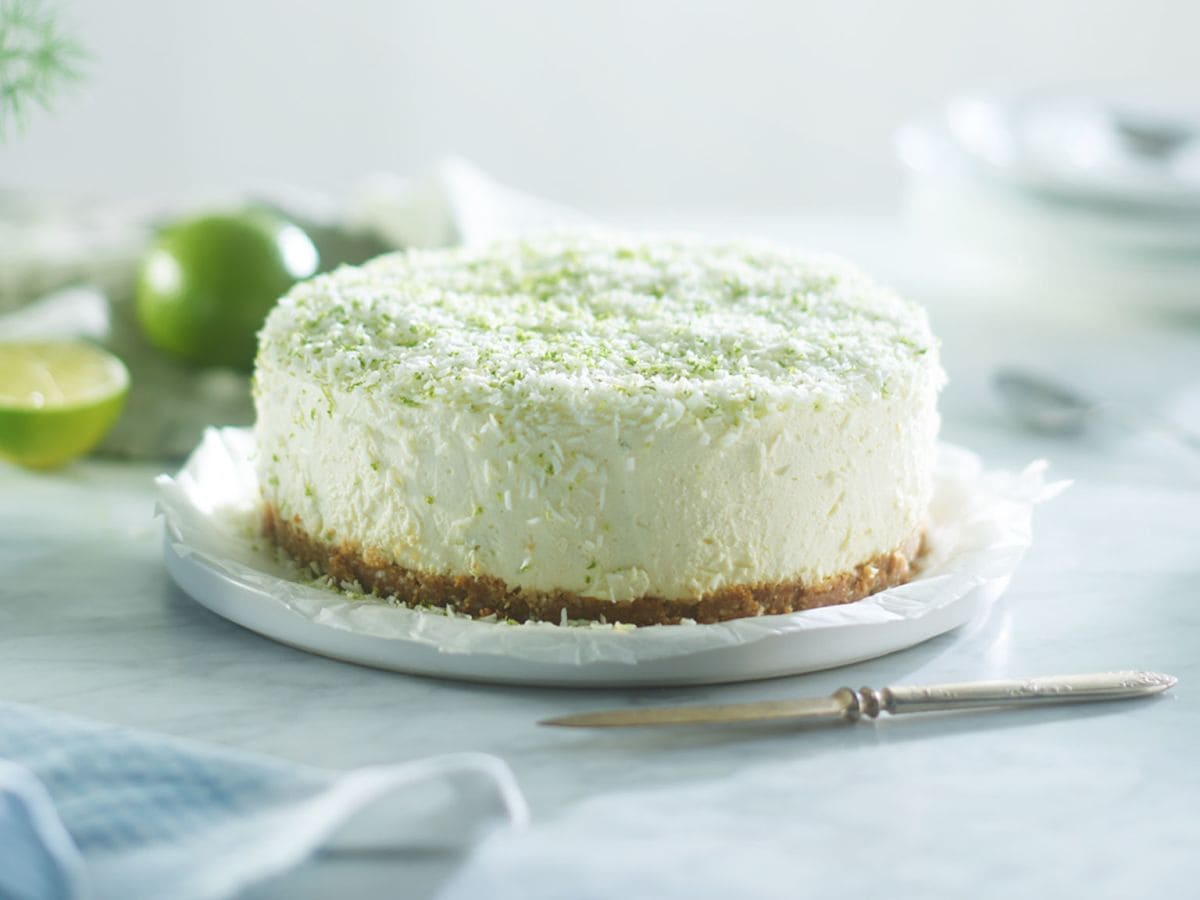 Ostekake med kokos og lime