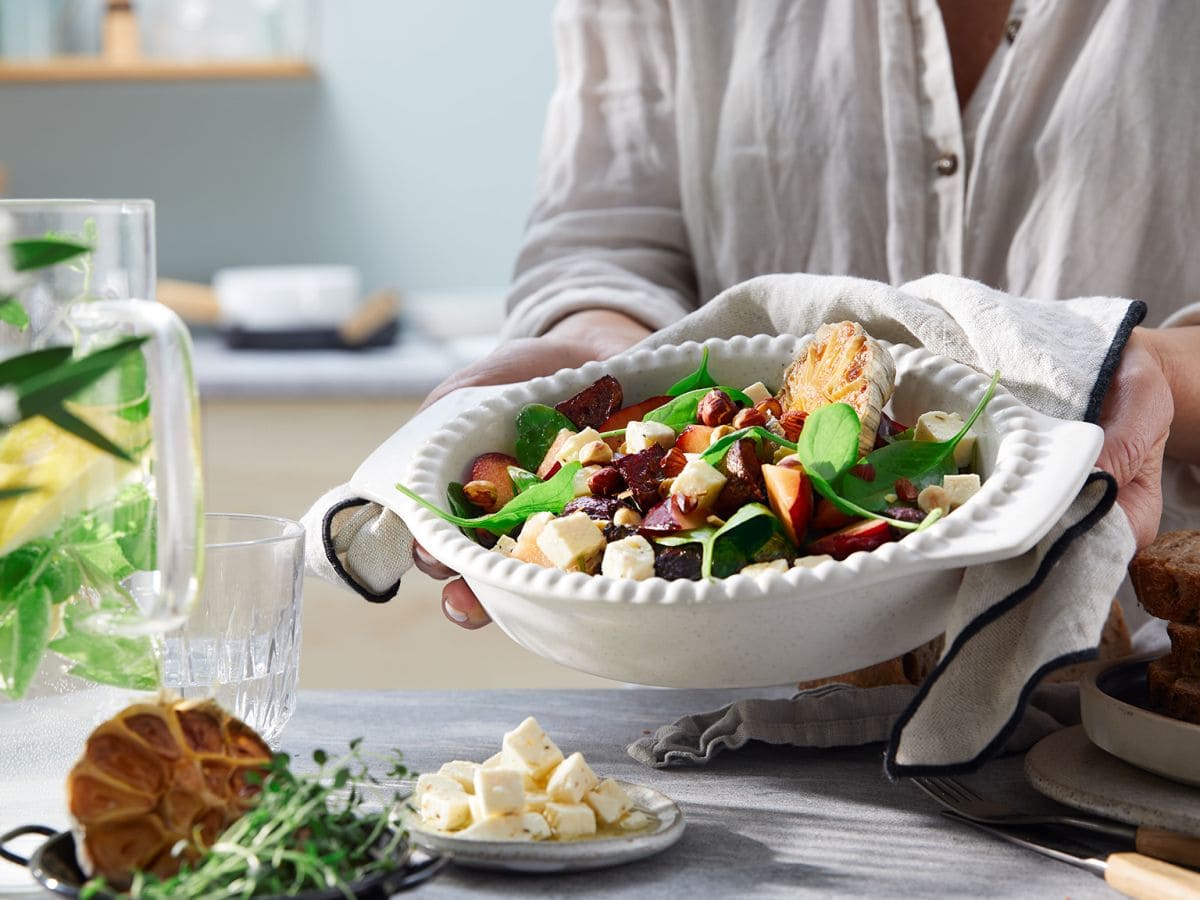 Bakte rødbeter med salatost