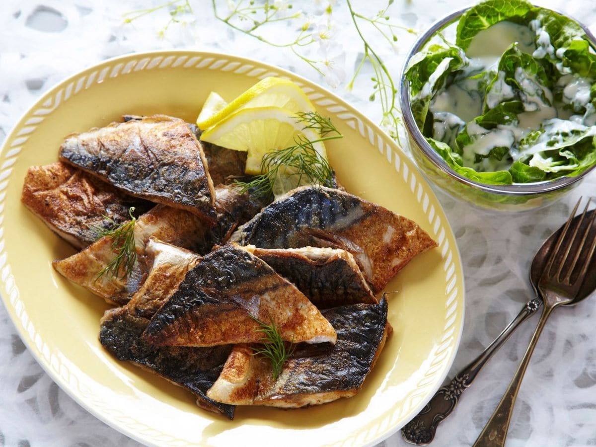 Stekt makrell med sommersalat