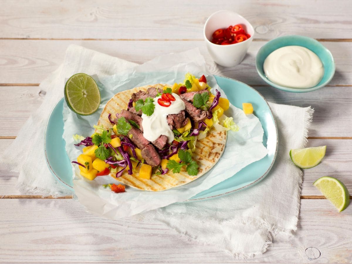Asiatisk taco med entrecôte