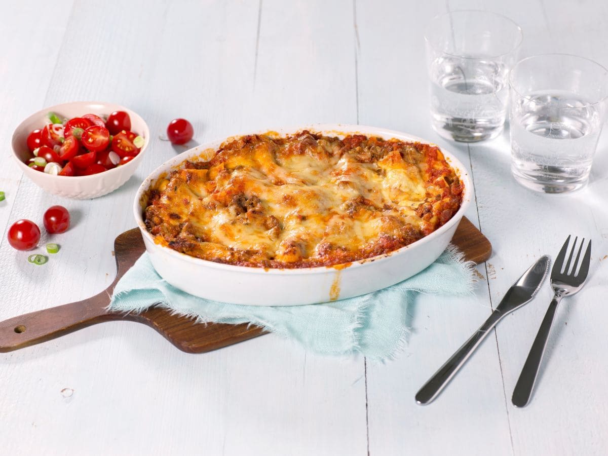 Lasagne med kjøtt- og grønnsakssaus