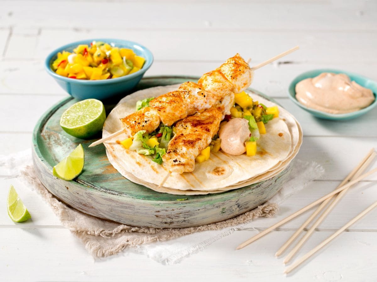 Grillet fisketaco med mangosalsa