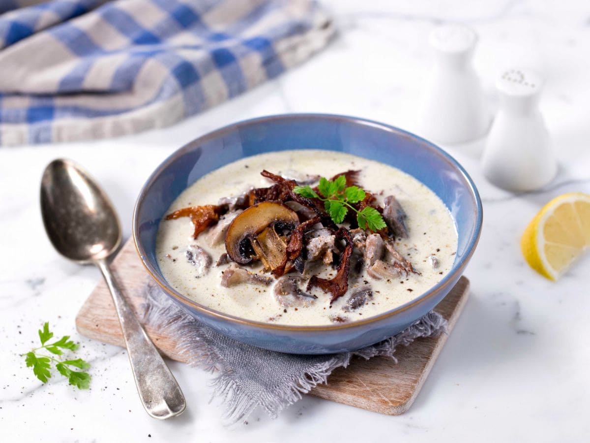 Skogsoppsuppe med chèvre
