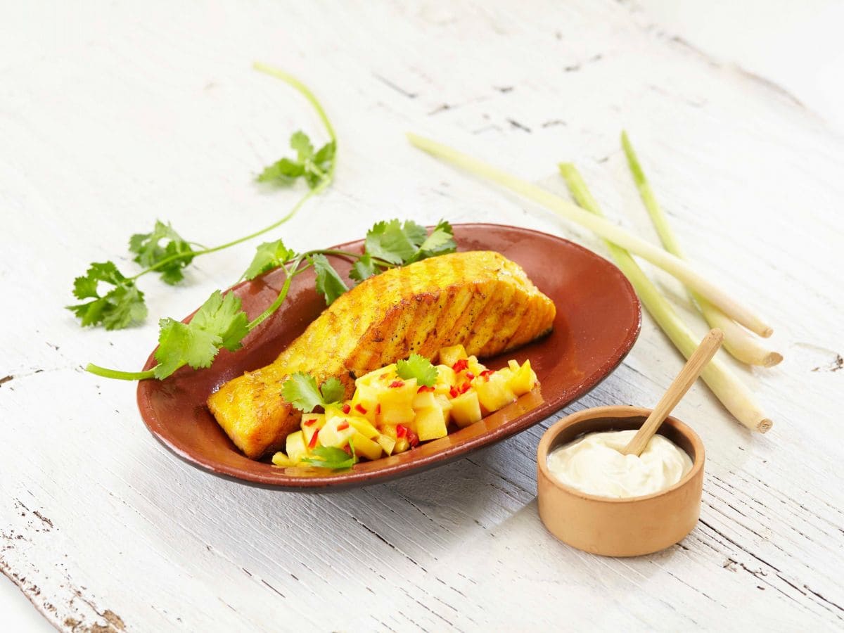 Grillet laks med mango