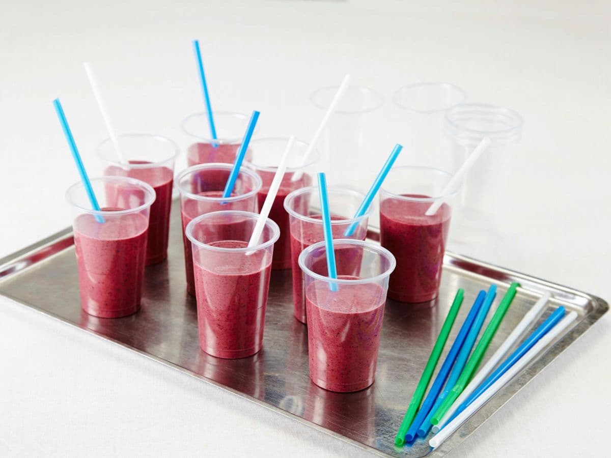 Smoothie med blåbær og bringebær