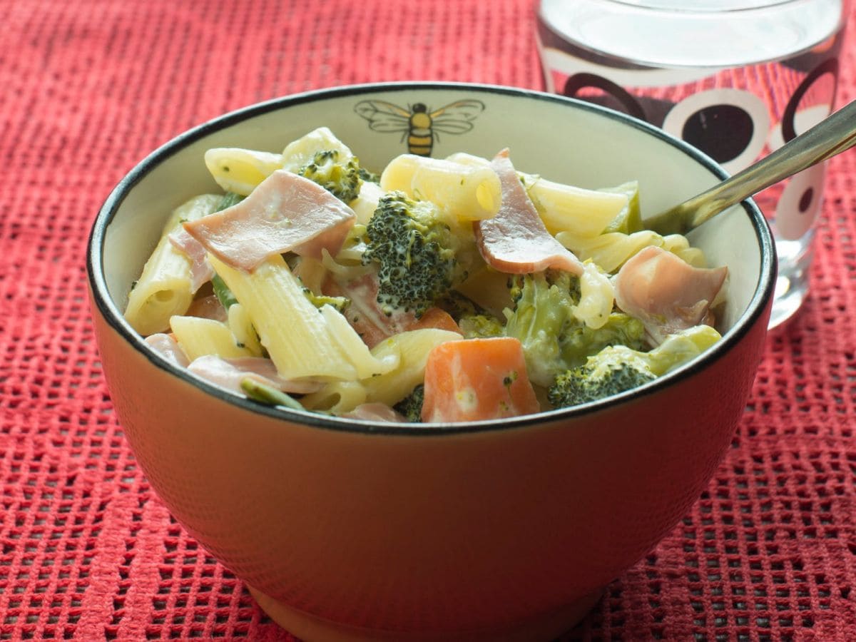 Pasta med røkt skinke