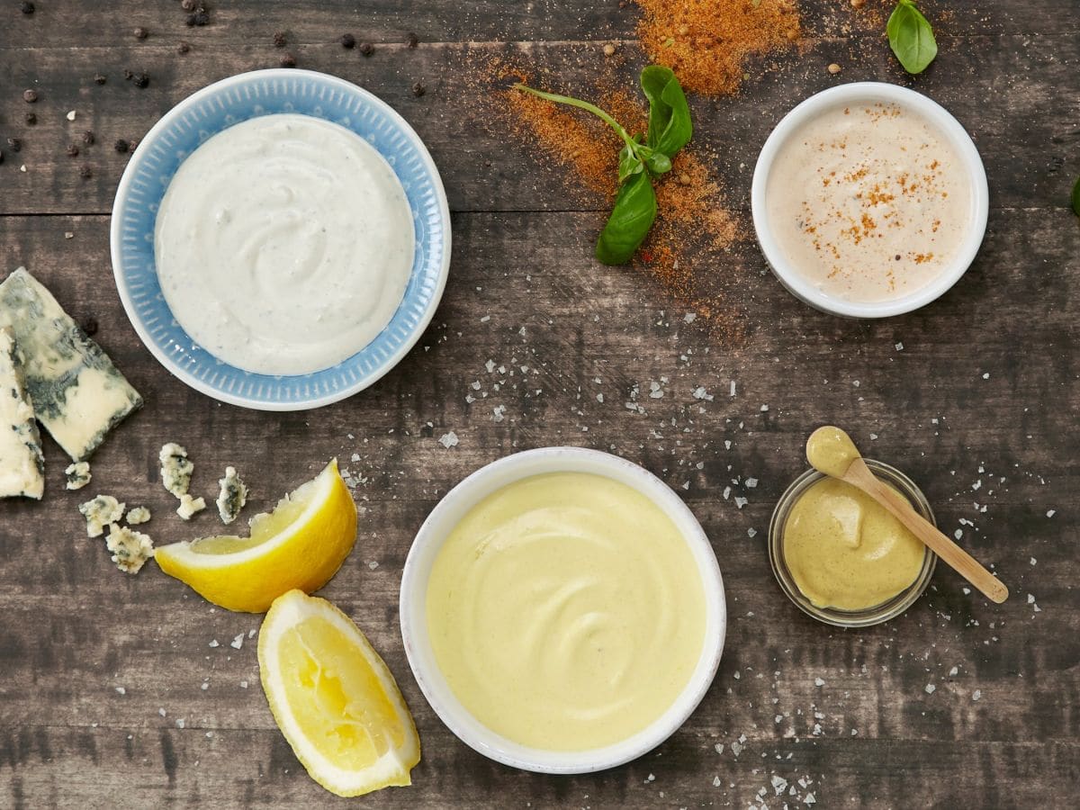Blue cheese-rømme, Spicy-rømme og Sennep-rømme