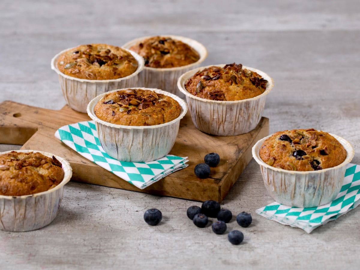 Grove blåbærmuffins