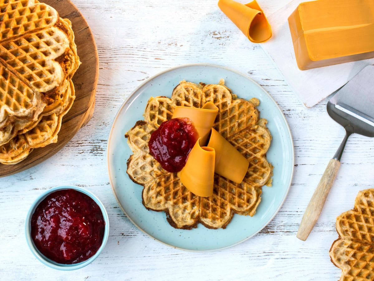 Grove vafler med brunost