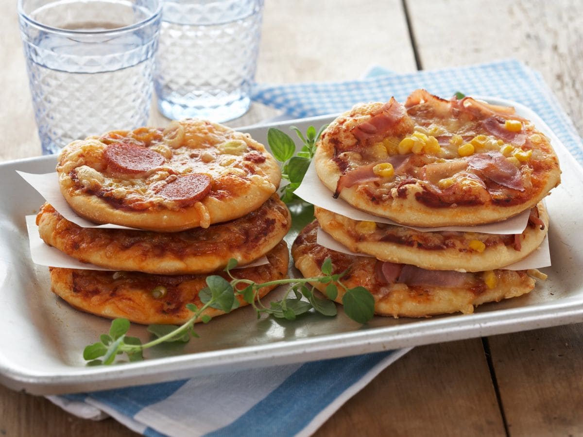 Minipizza med mais