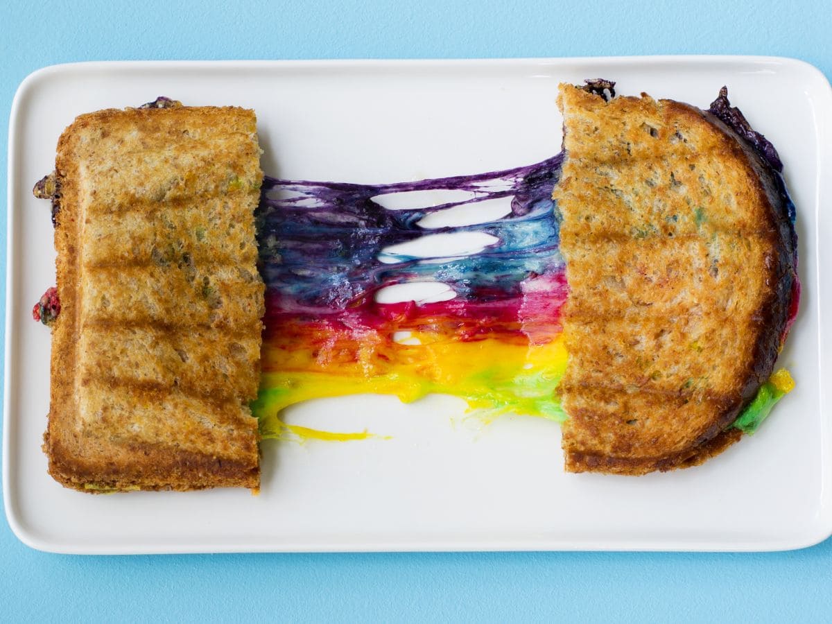 Regnbue-grilled cheese