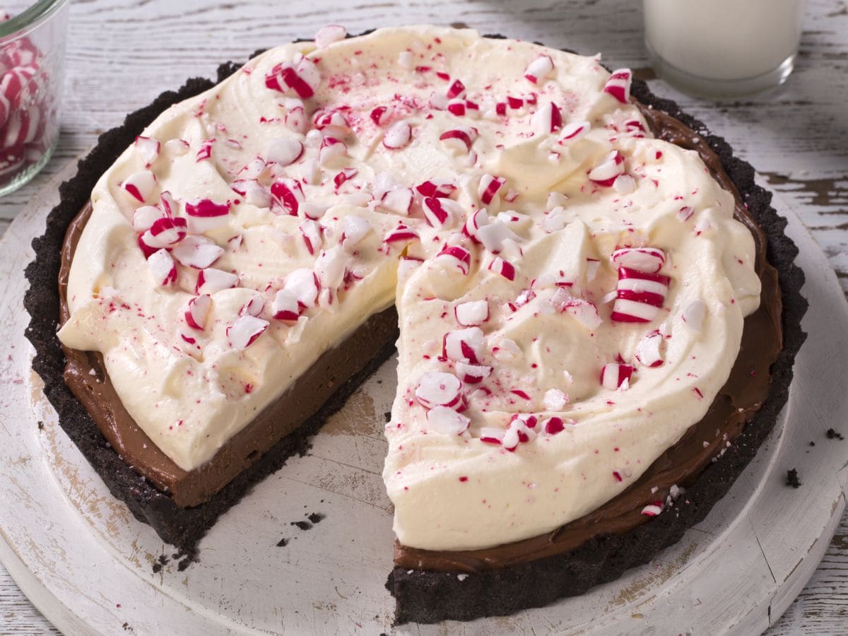 No bake-pai med peppermyntekrem