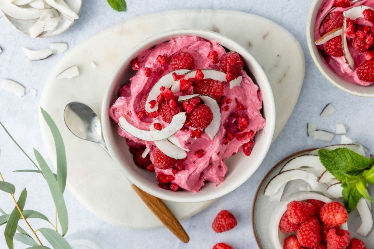 Hjemmelaget is med cottage cheese