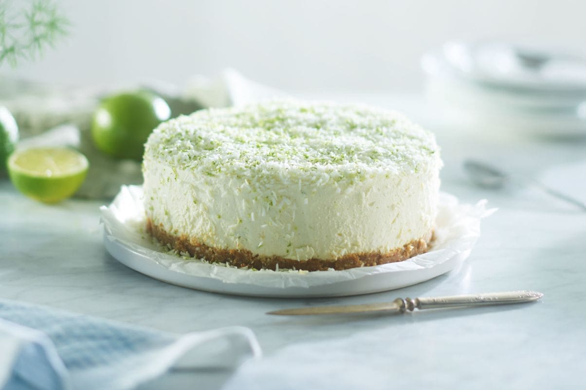 Ostekake med kokos og lime