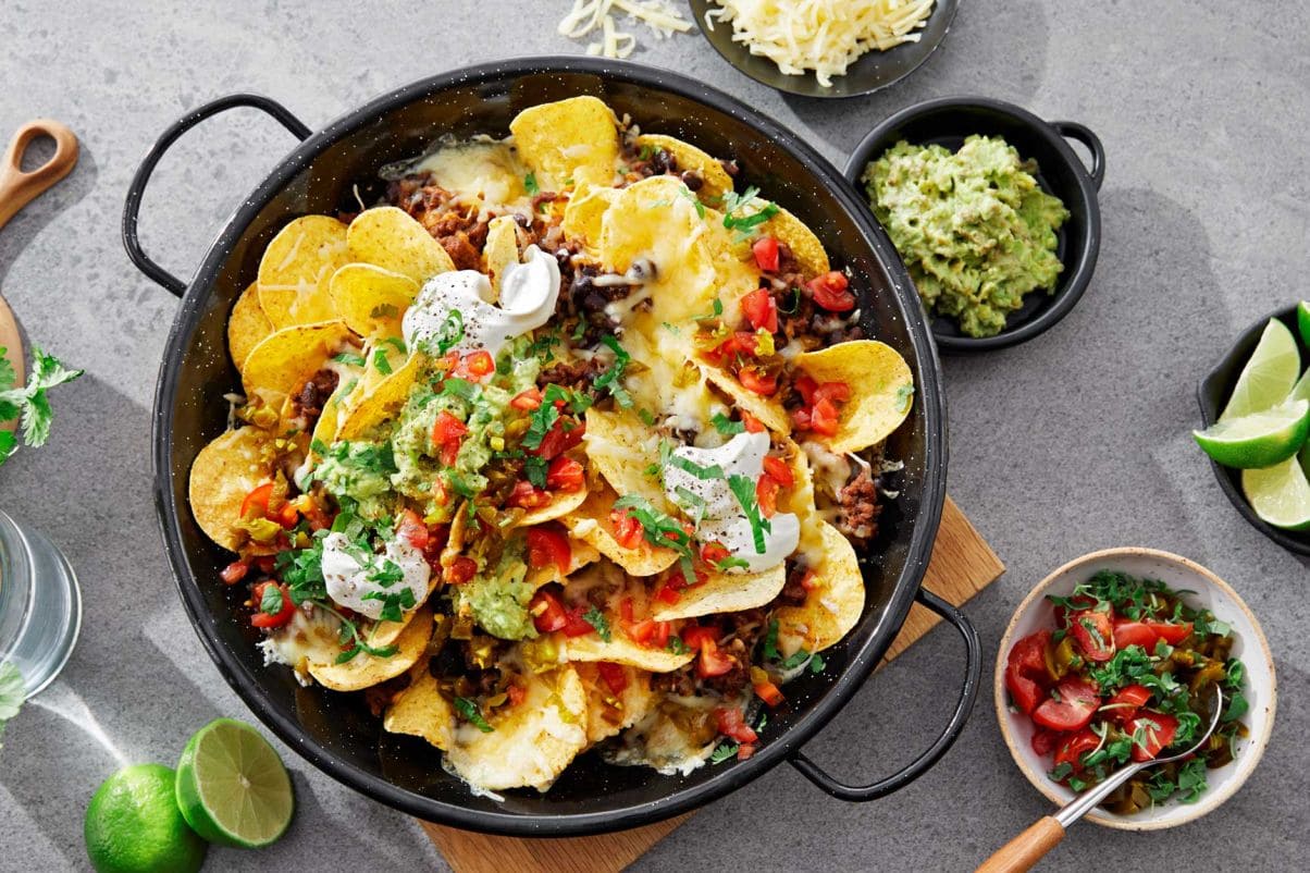 Nachos med enkel guacamole