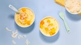 Frozen yoghurt med ingefær og mango
