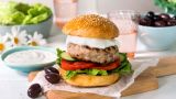 Grillet burger med tzatziki