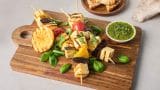 Grillspyd med grillede grønnsaker og TINE® Grill & Stek