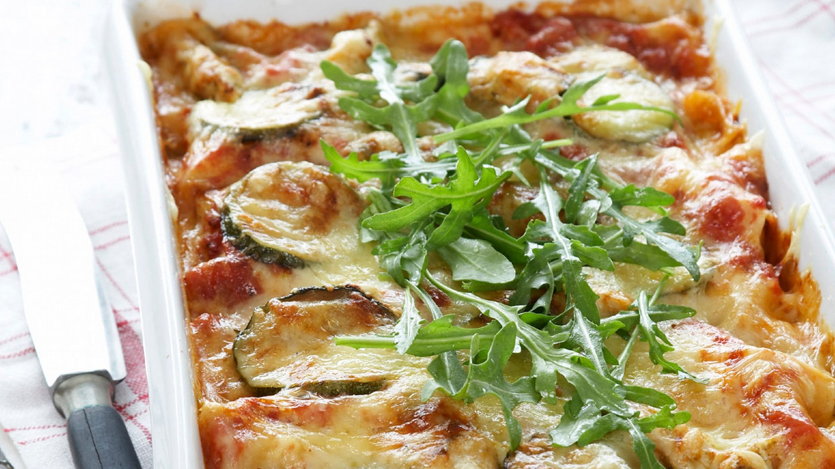 Lasagne med kylling og squash