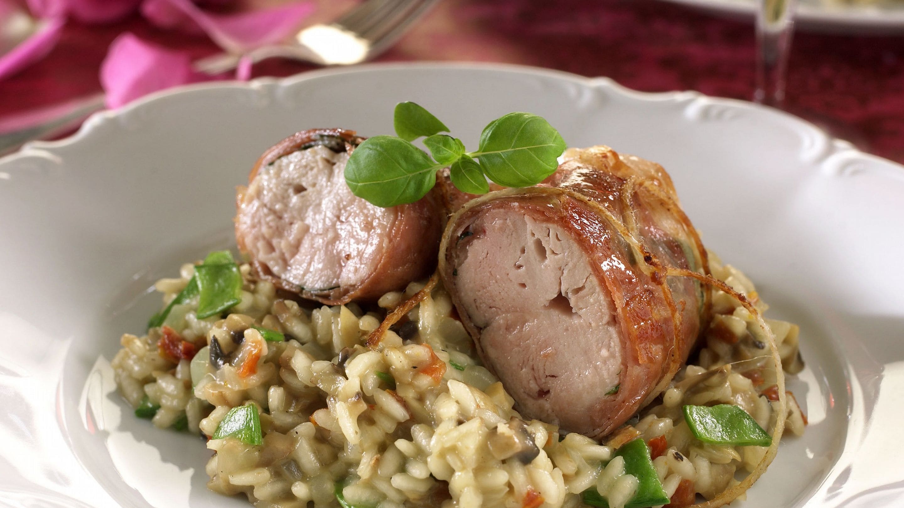 Ovnsbakt kyllingbryst med risotto