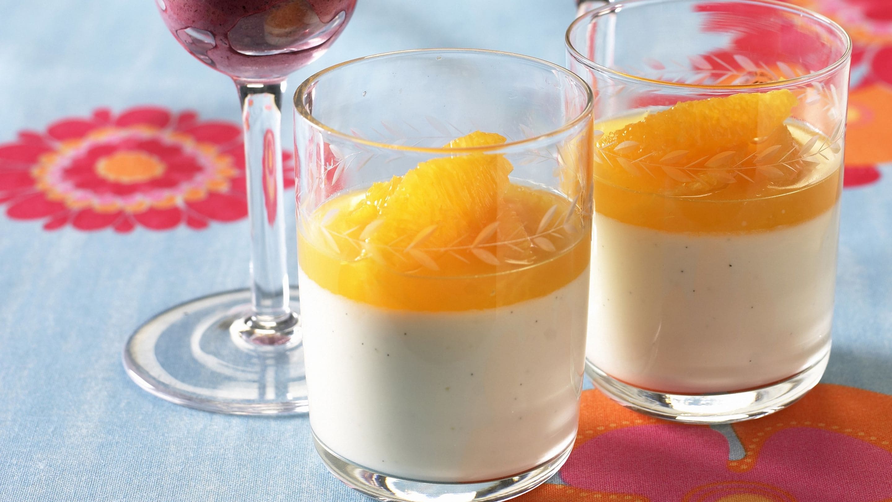 Blåbærdessert og lett Panna Cotta