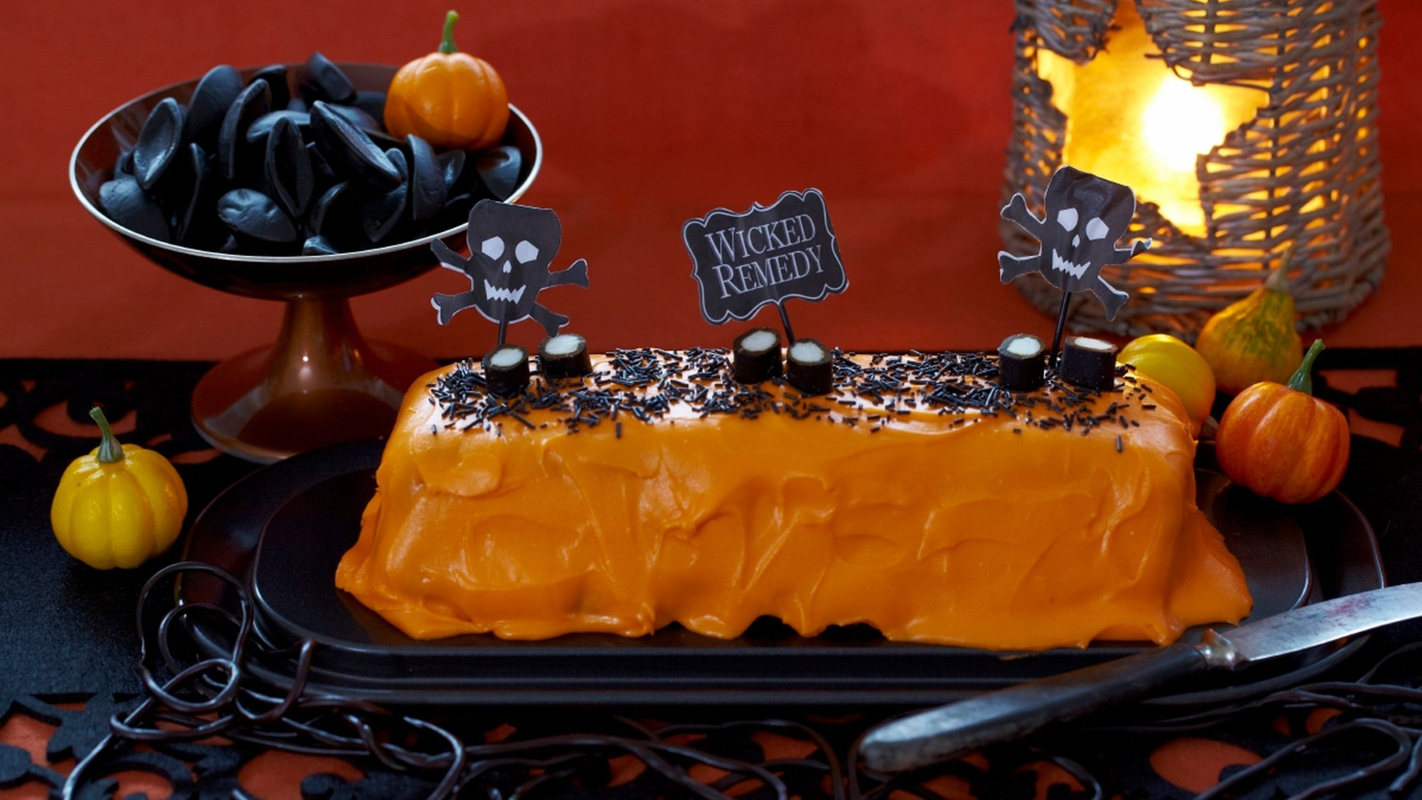 Orange halloweenkake