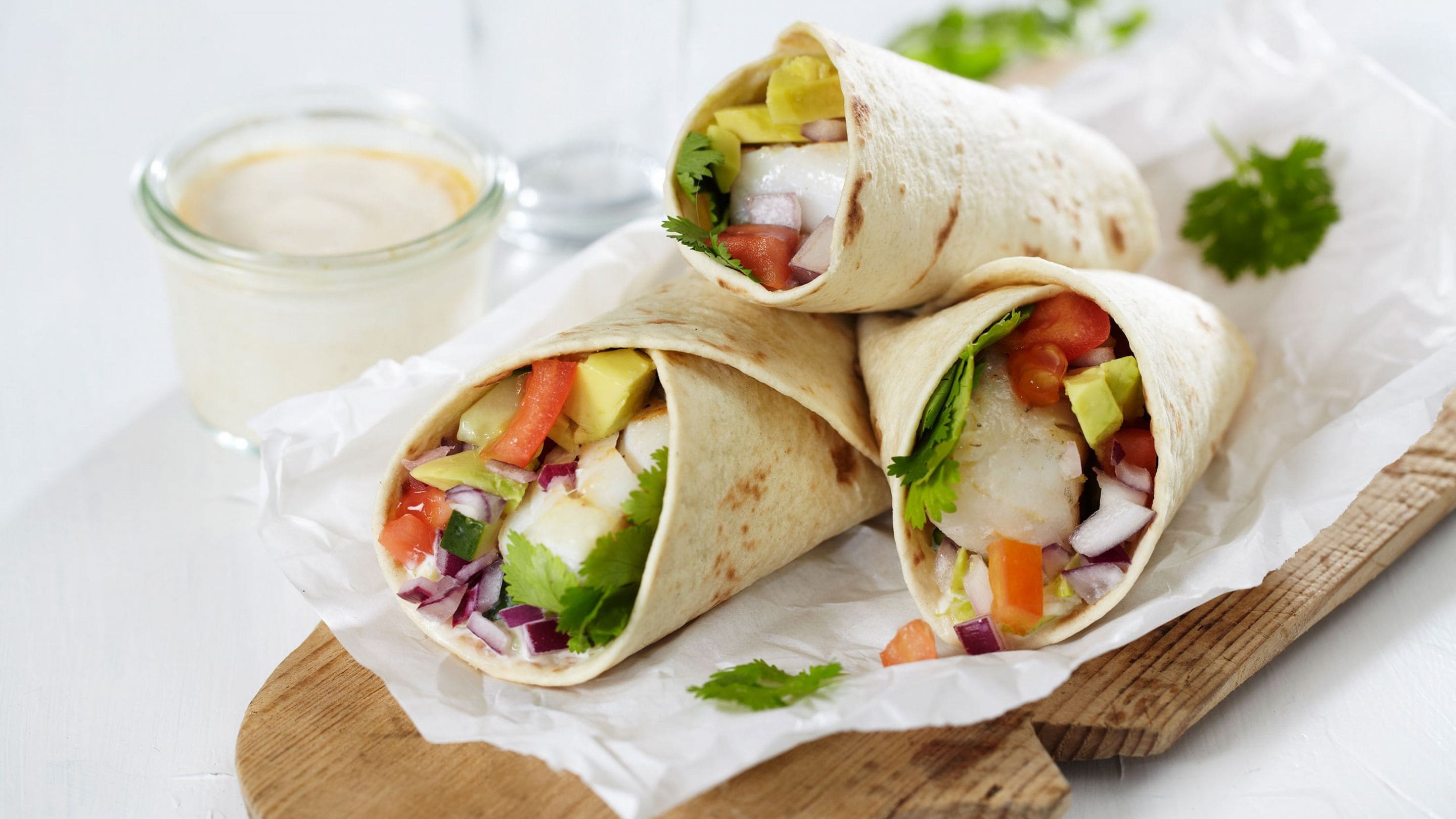 Fisketaco med yoghurtsaus
