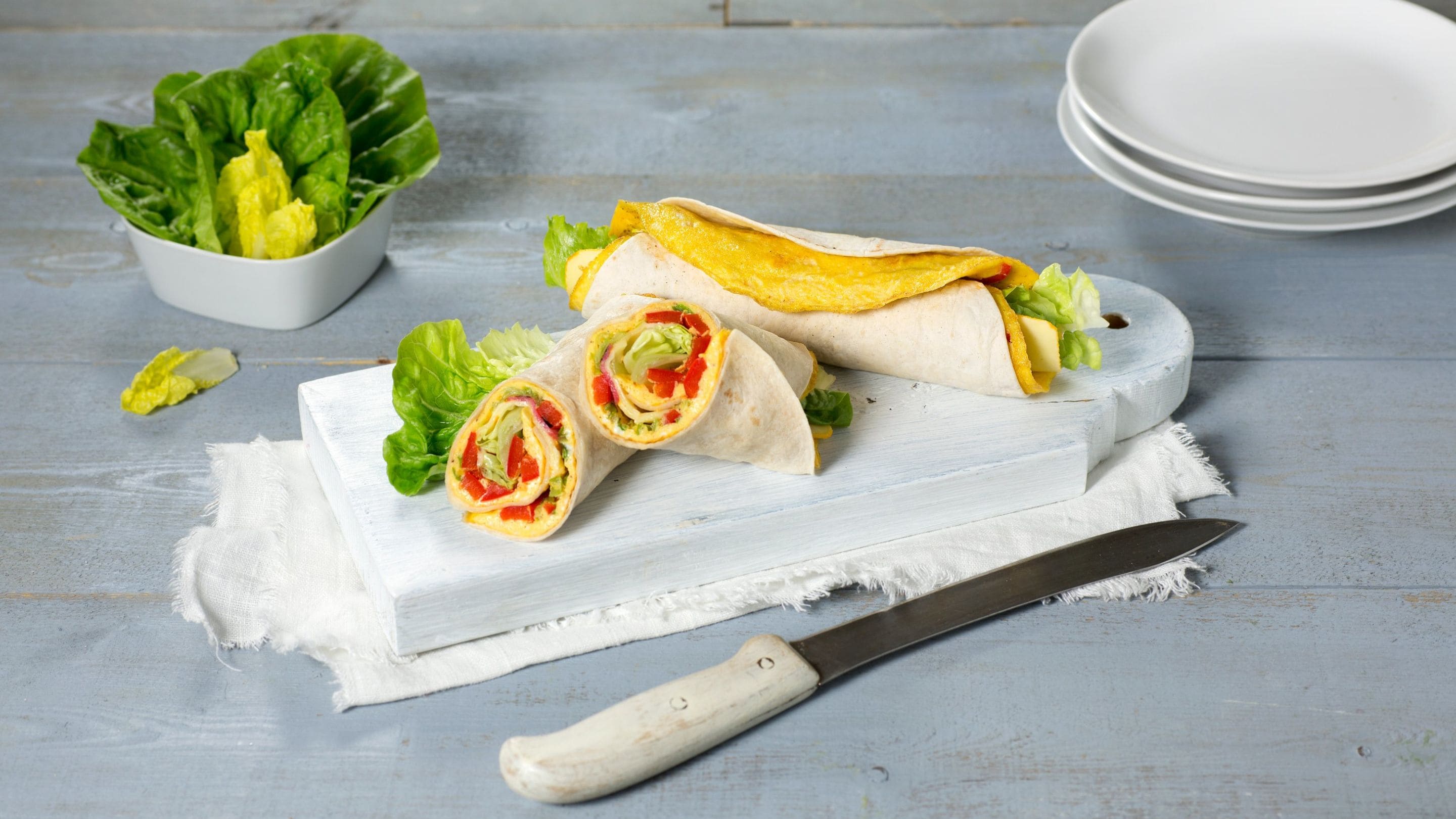 Omelettwrap med salami