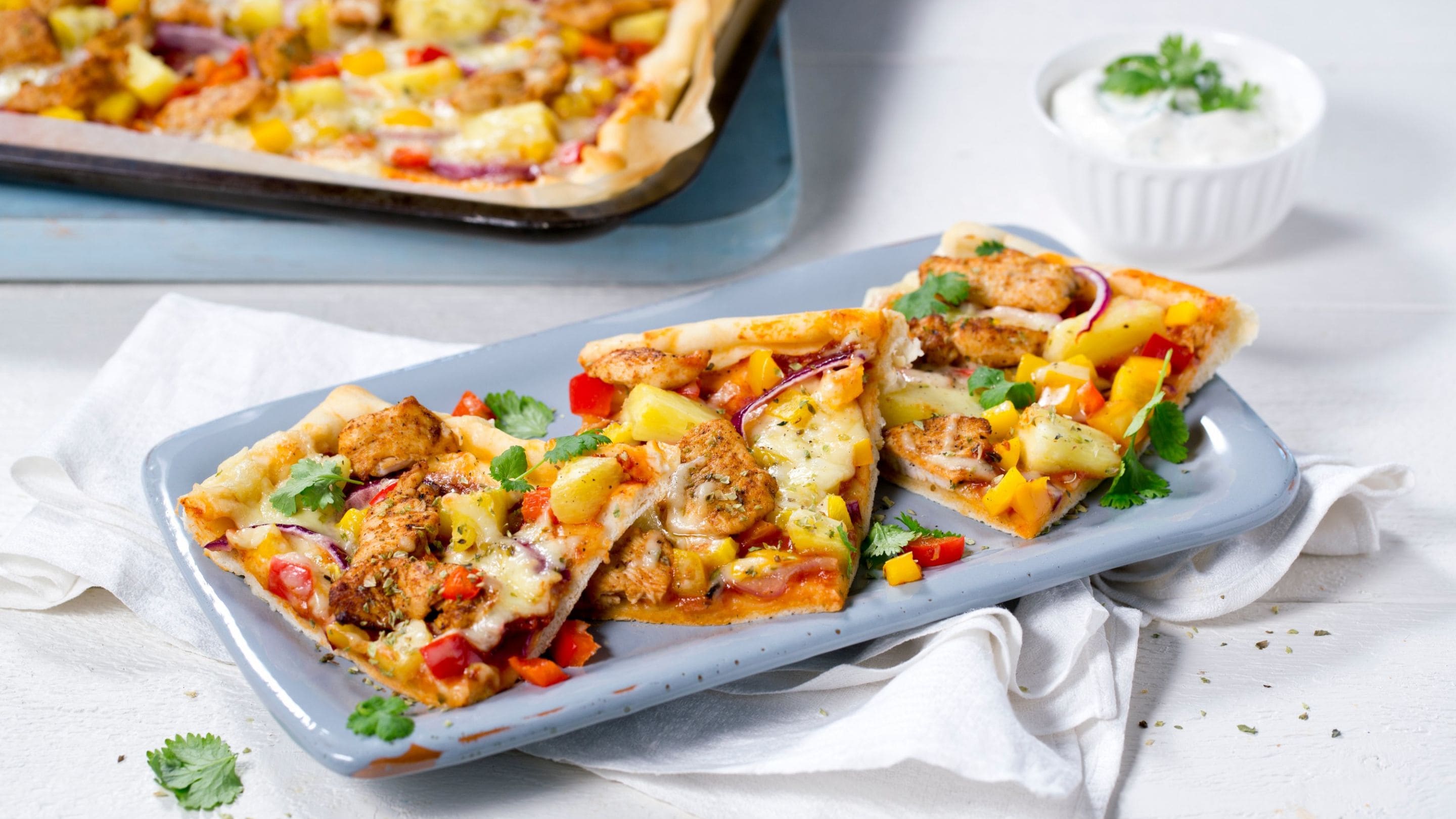 Pizza med tandoorikylling