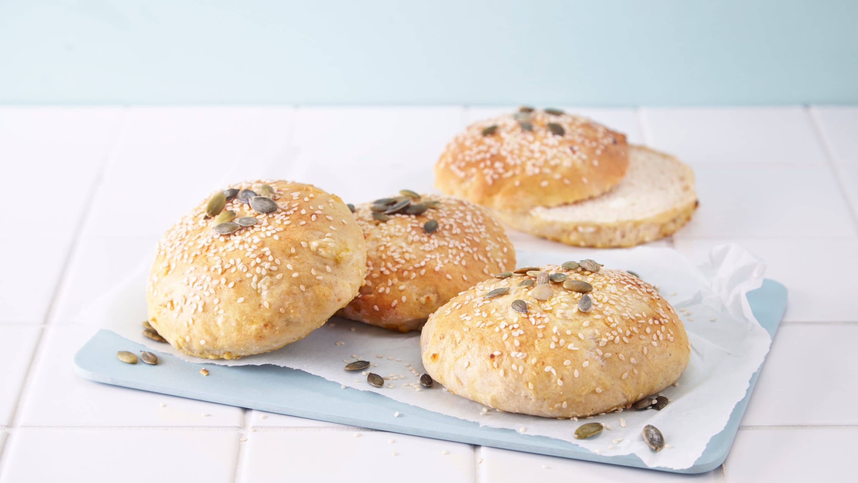 Hamburgerbrød med Cottage Cheese