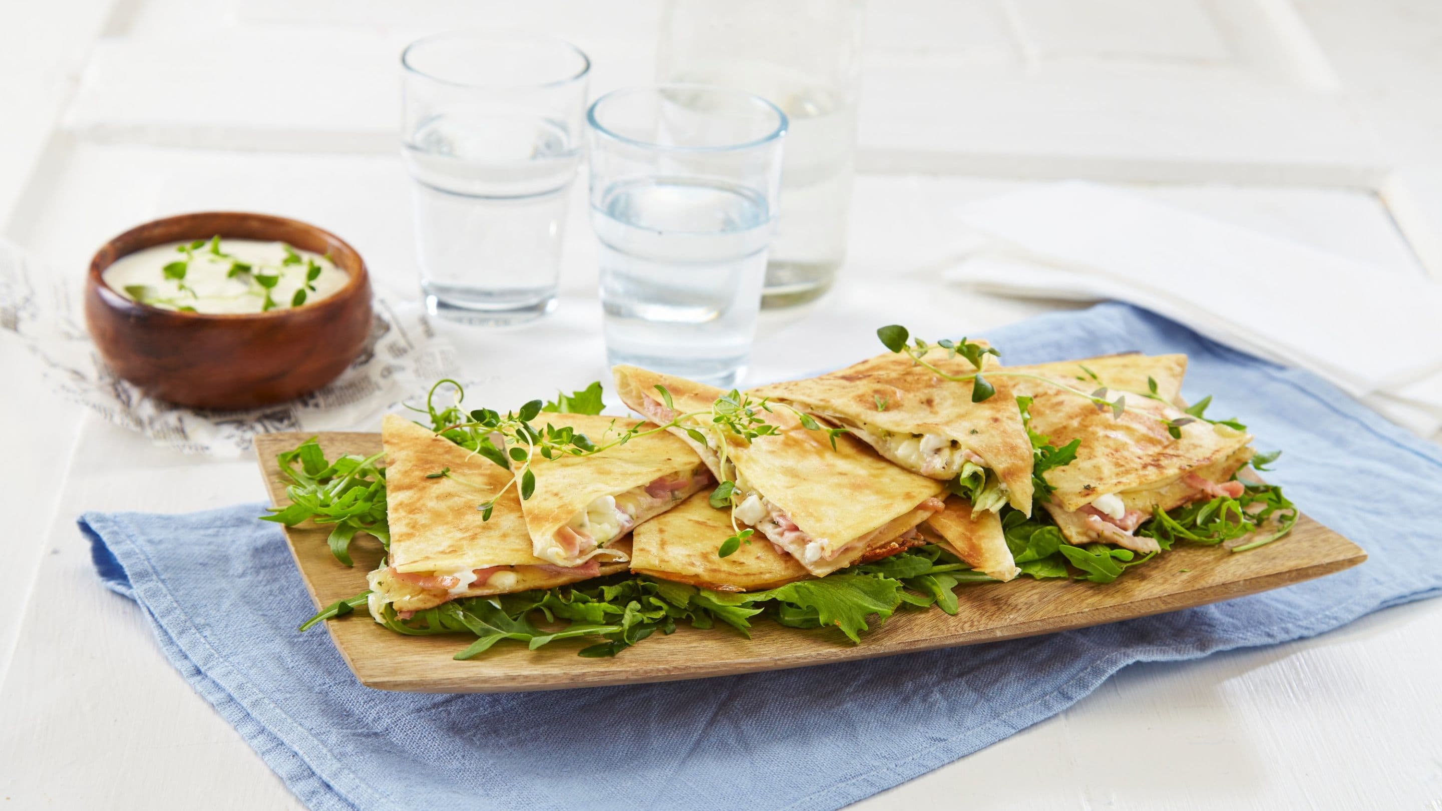 Quesadillas med cottage cheese