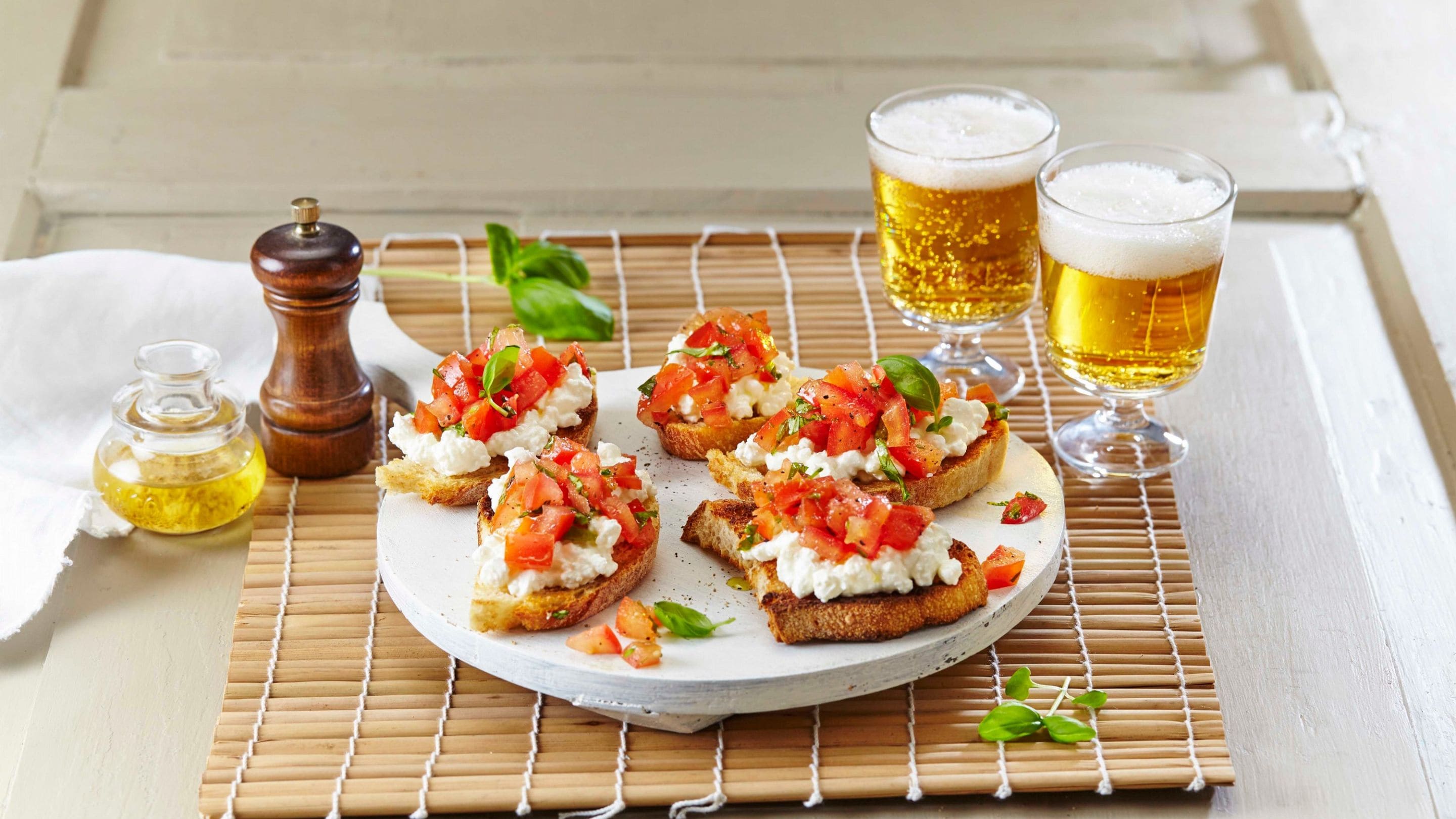 Bruschetta med cottage cheese