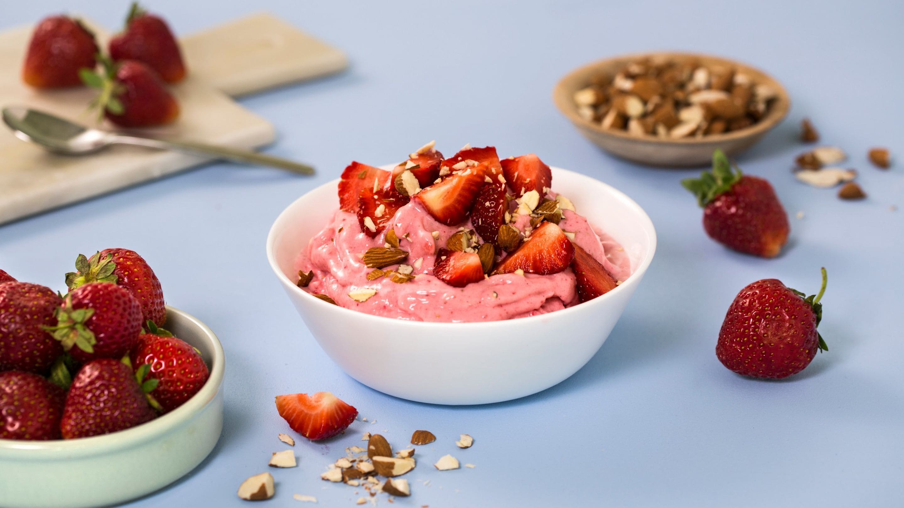 Frozen Yoghurt med jordbær og banan