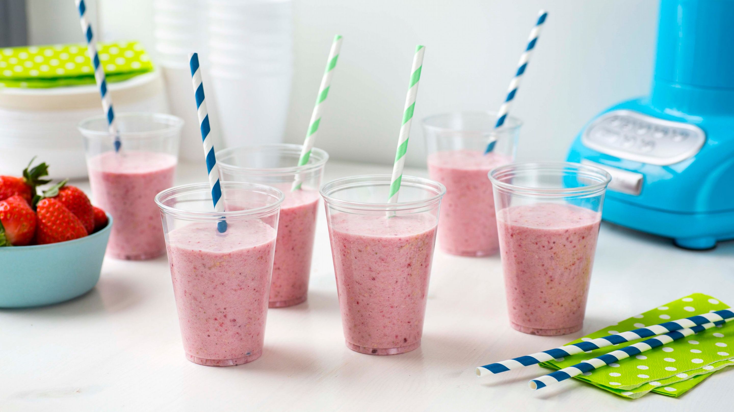 Jordbær- og banan-milkshake