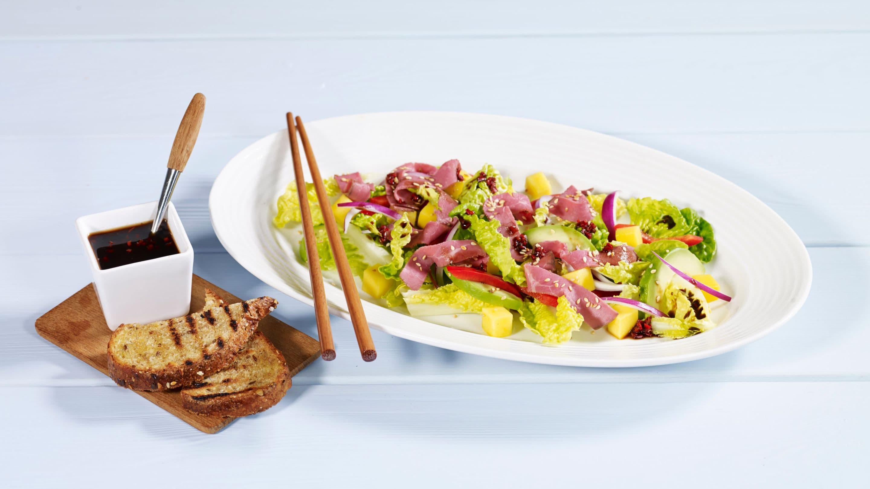 Biffsalat med mango