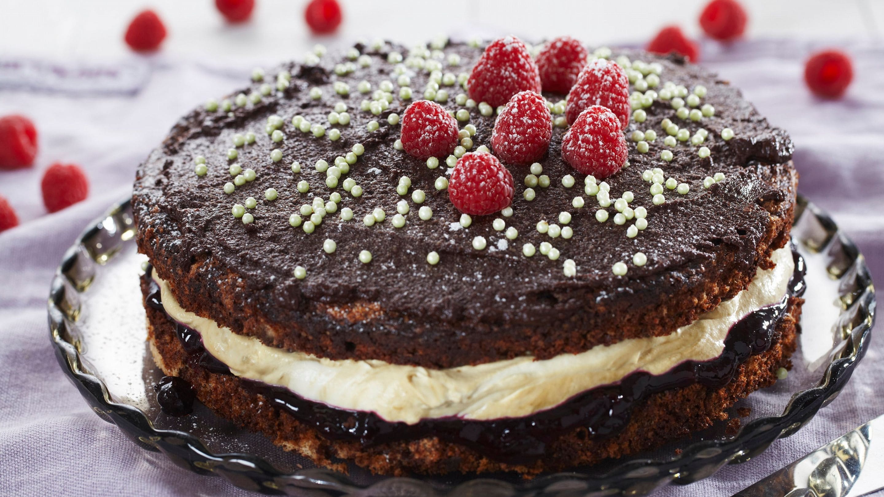 Sjokoladekake med lakriskrem