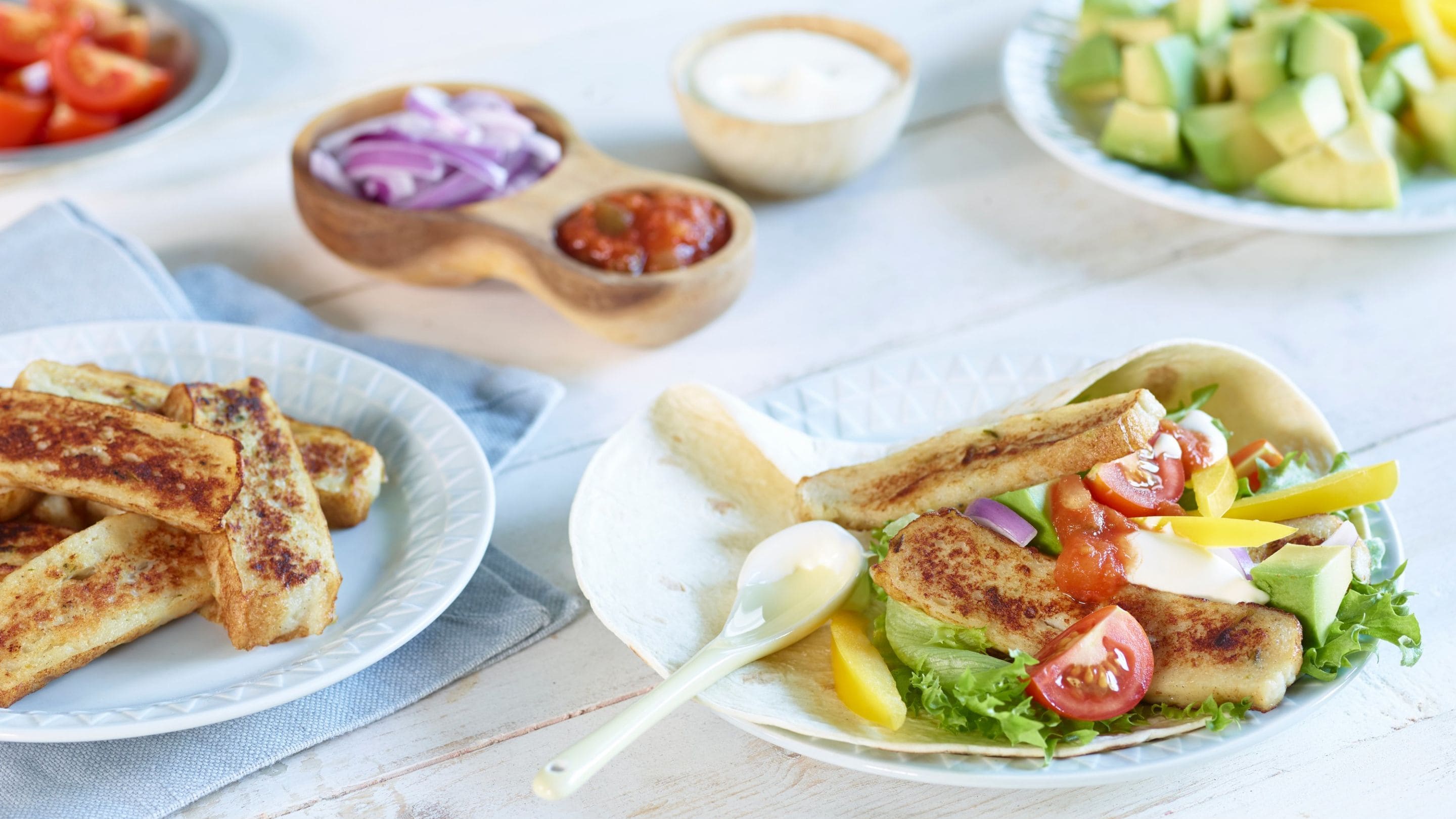 Wraps med fiskekaker