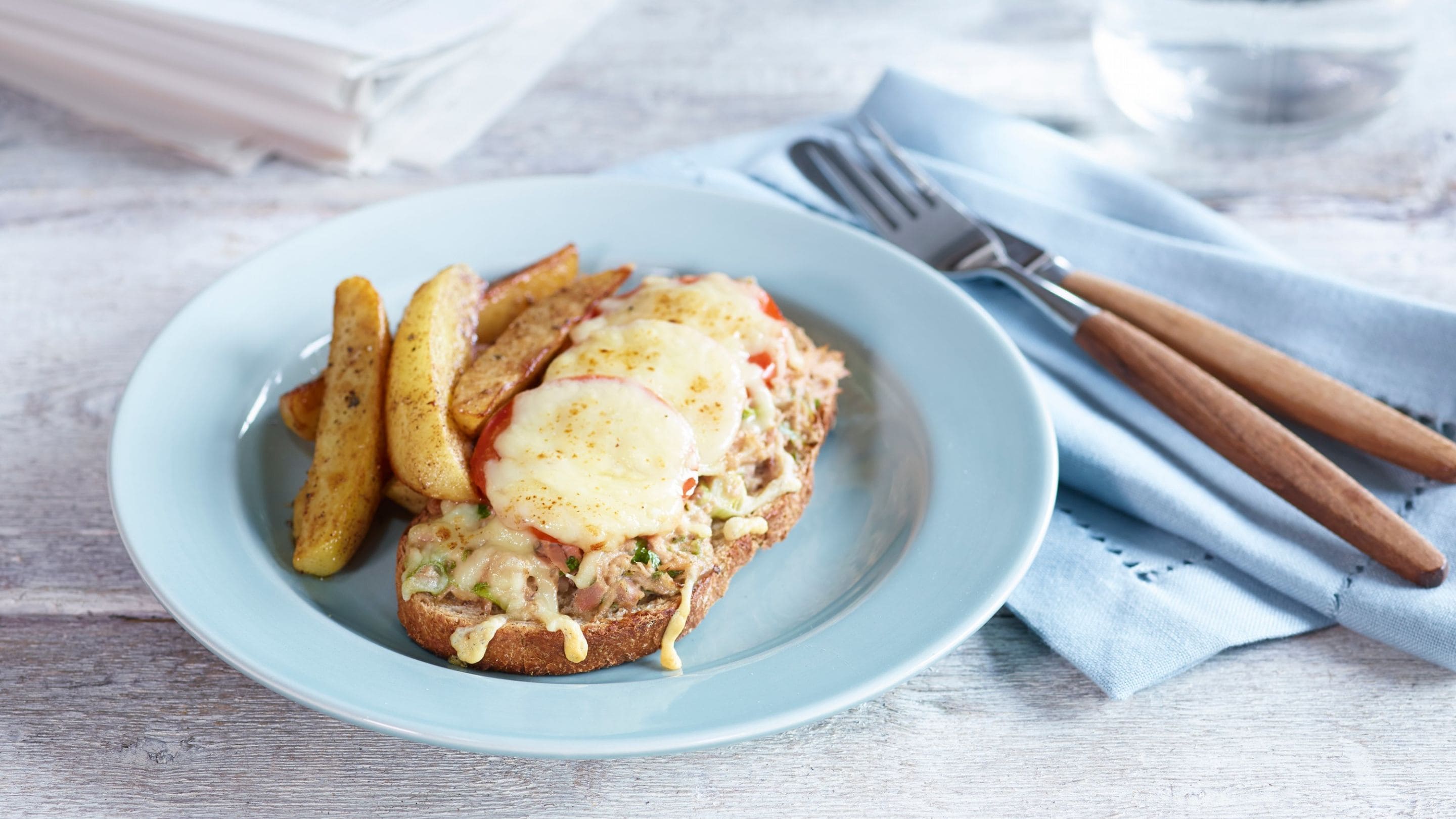 Gratinert tunfisk sandwich