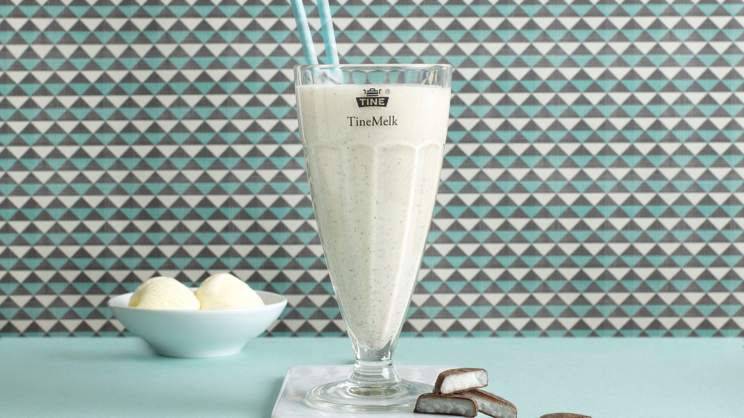 Vaniljemilkshake med mintsjokolade