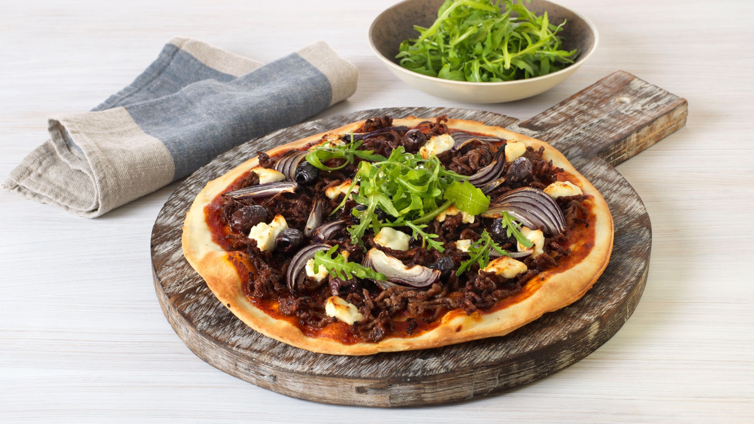 Pizza med chevre og honning