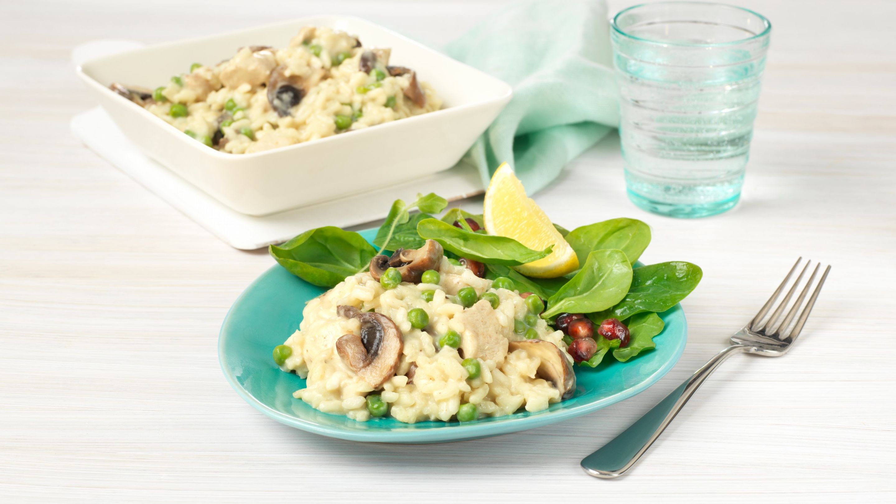 Ovnsbakt risotto med spinatsalat