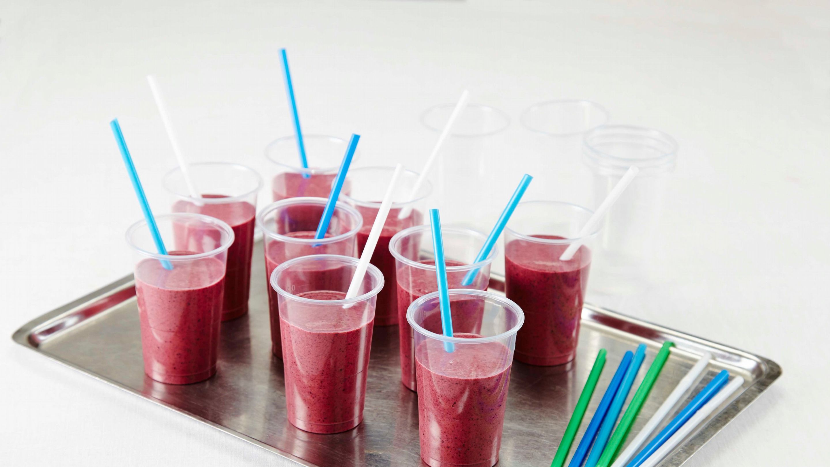Smoothie med blåbær og bringebær