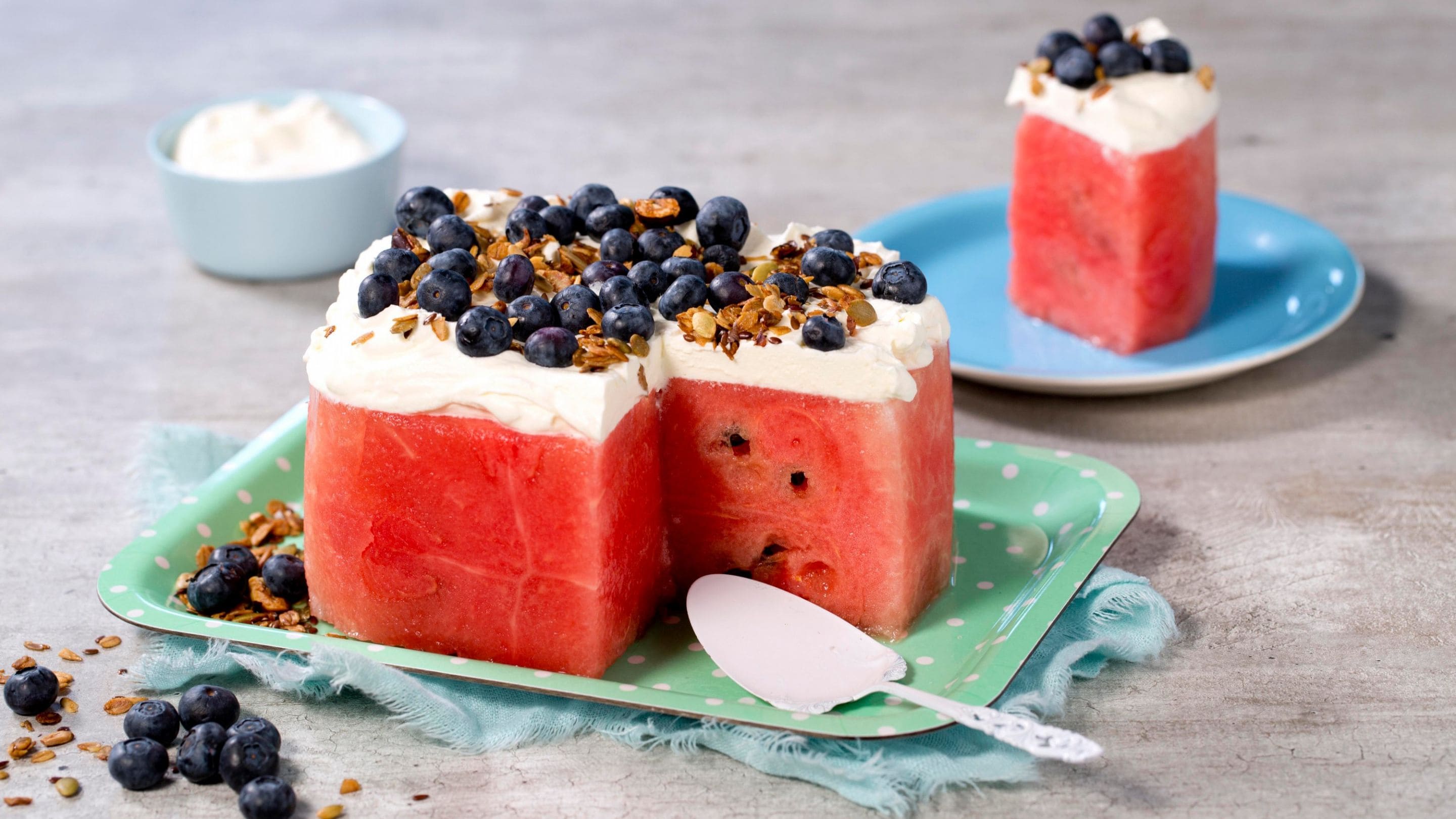 Vannmelonkake med krem