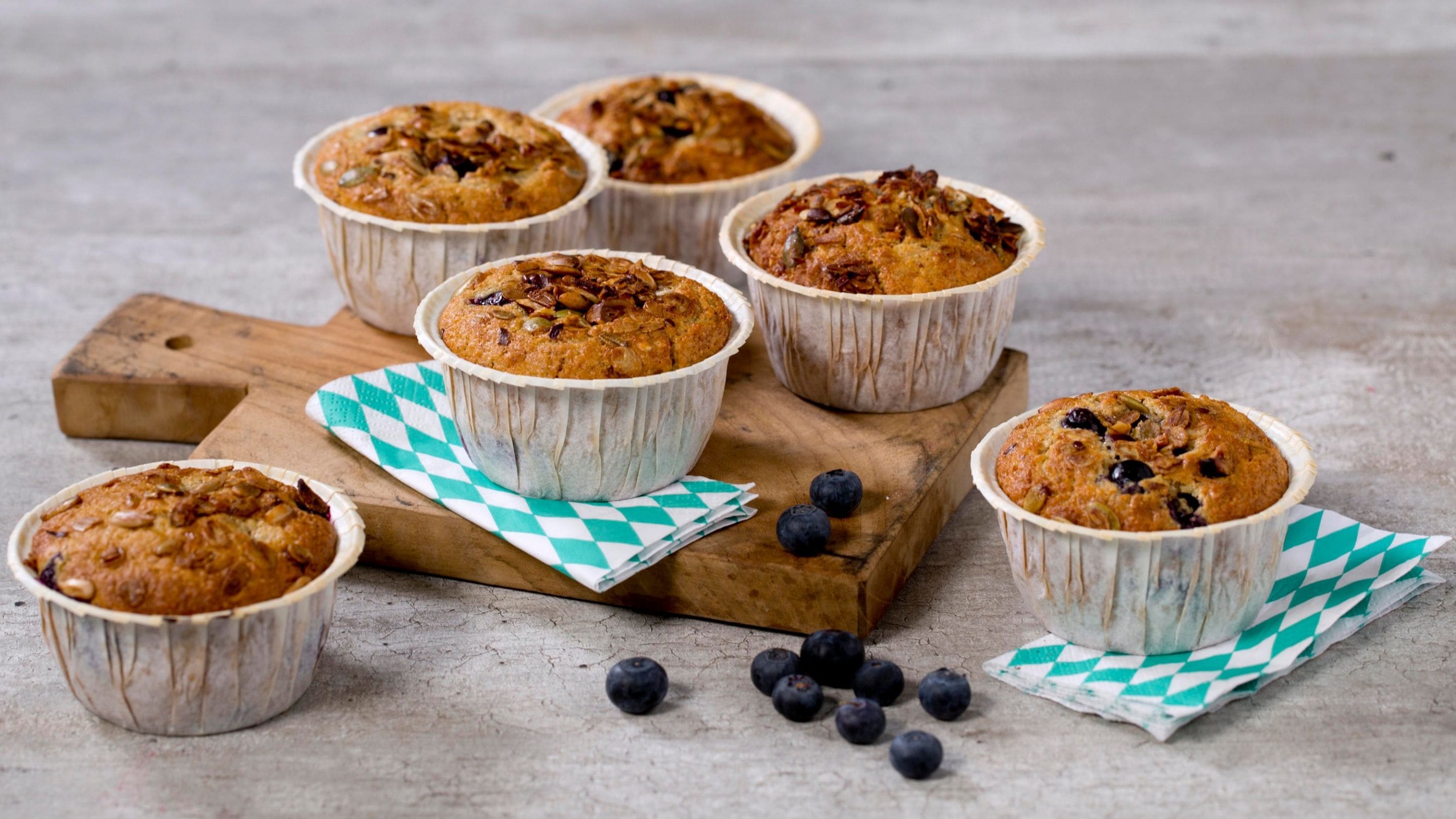 Grove blåbærmuffins