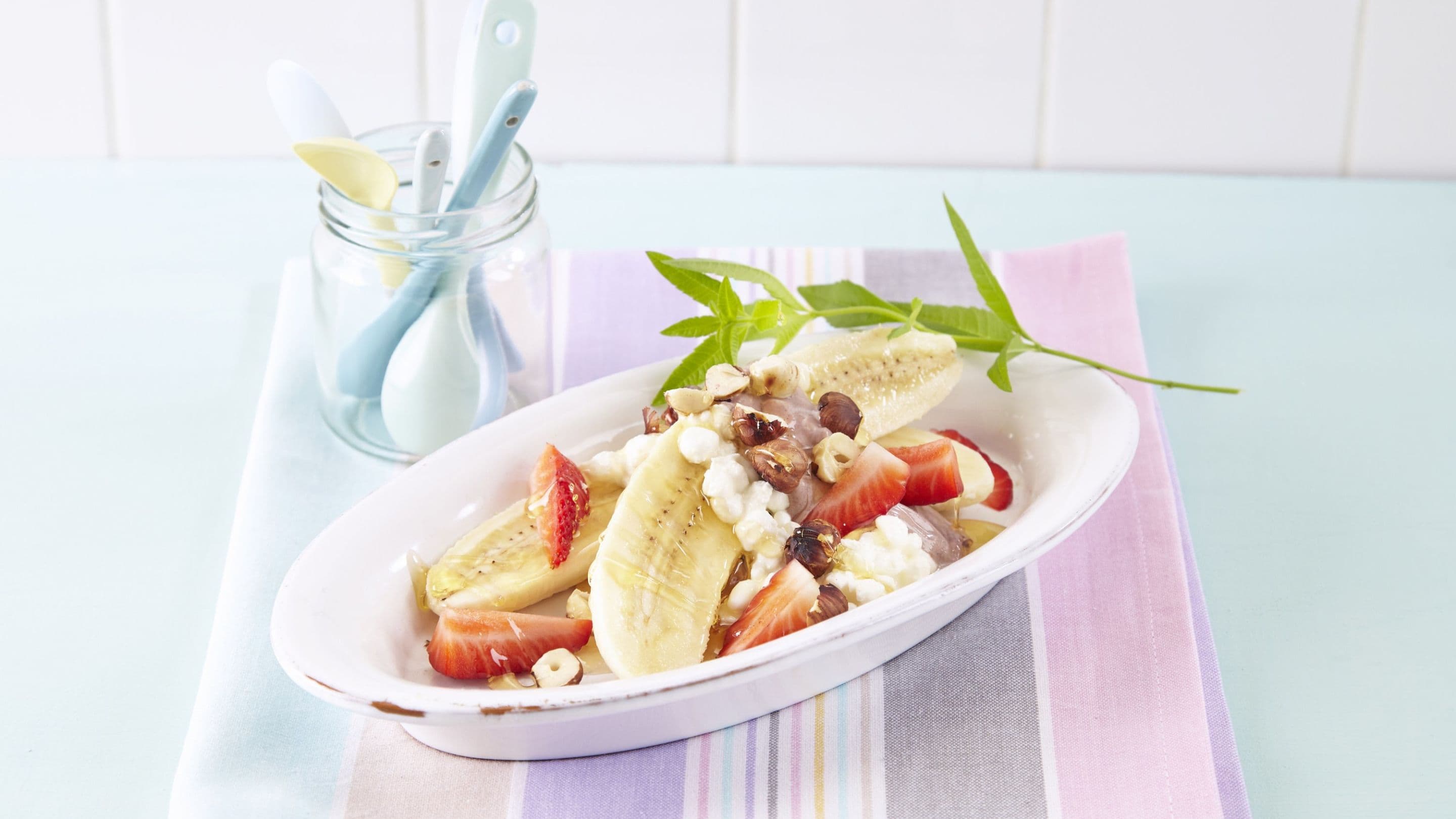 Banansplitt med Cottage Cheese