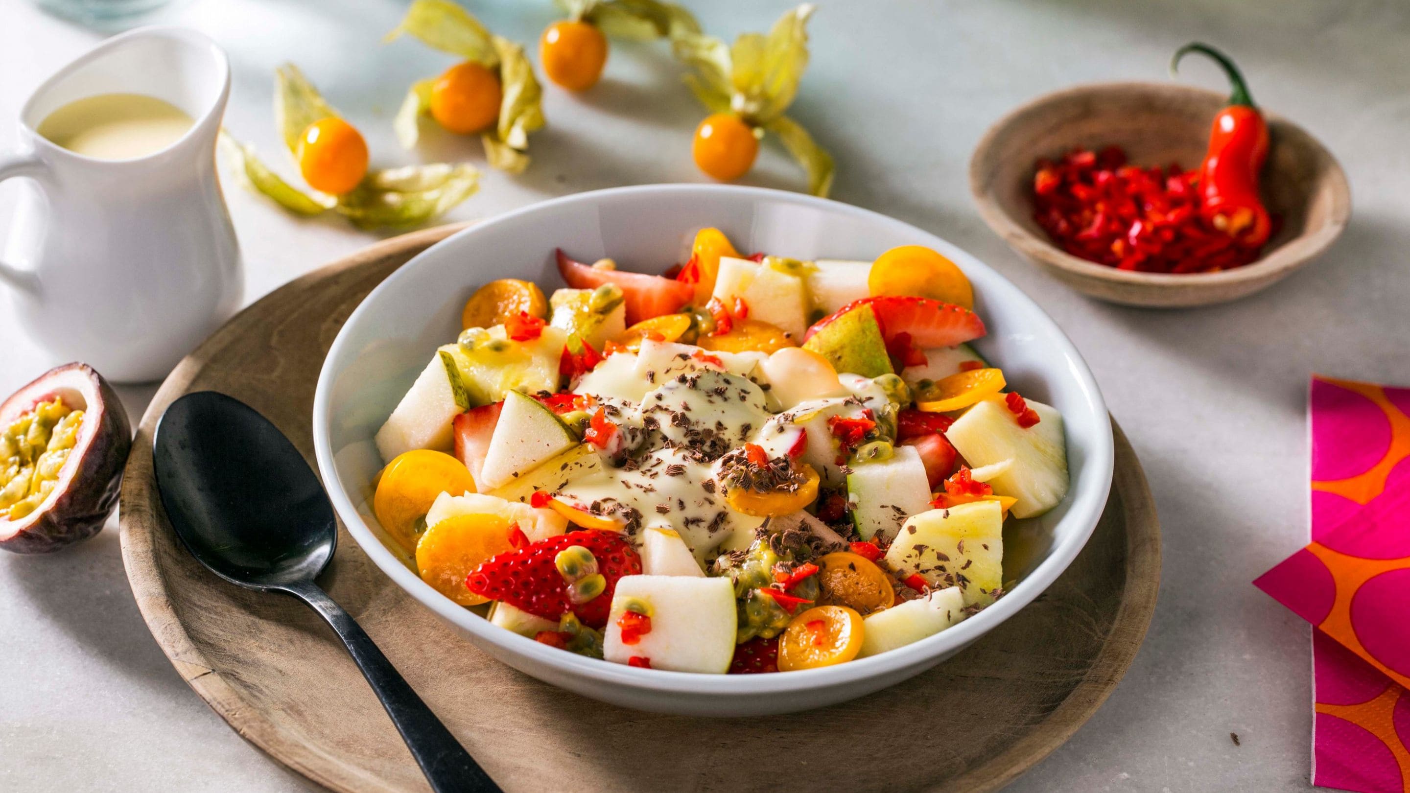 Spicy fruktsalat med chili