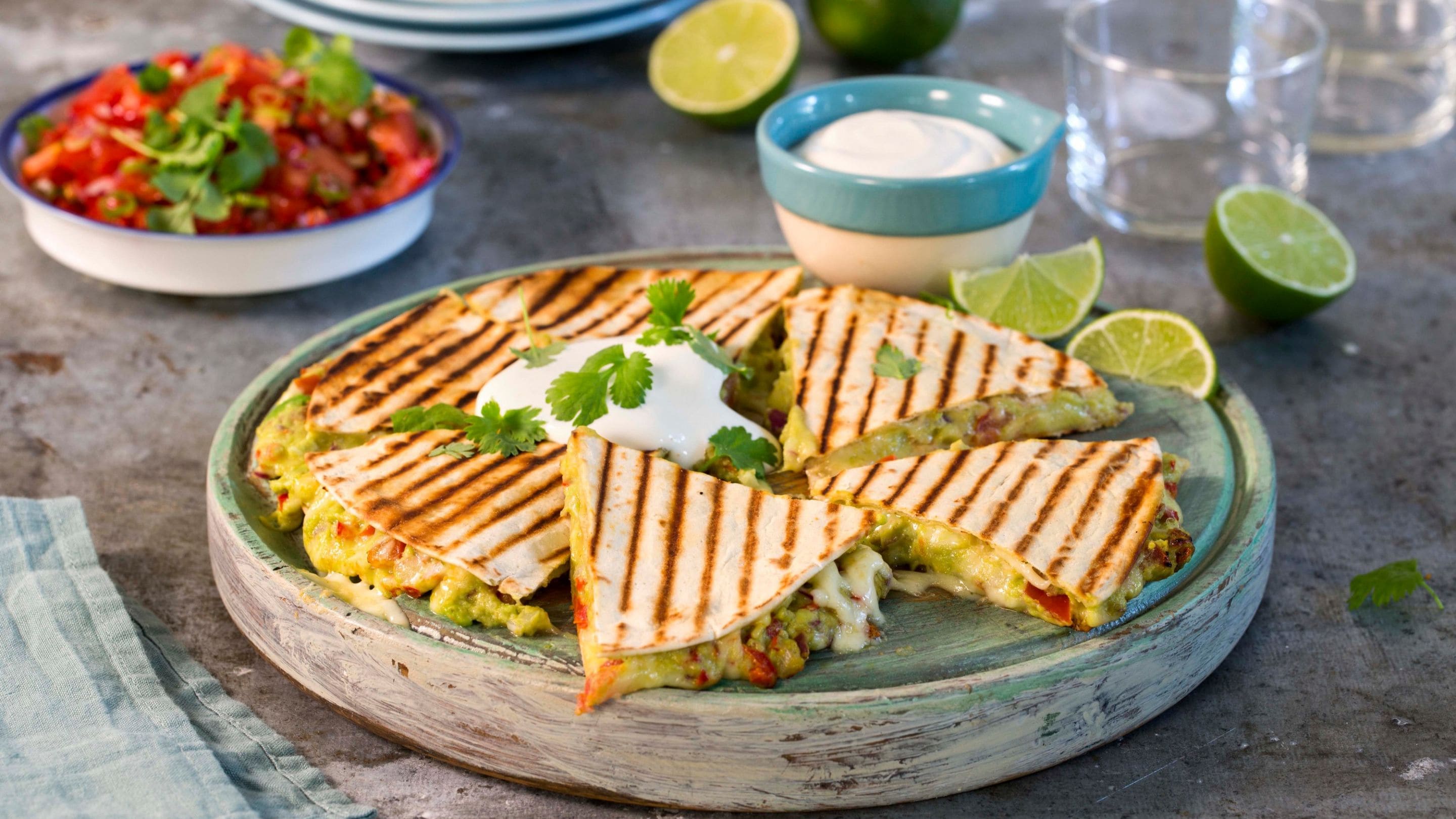 Grillet avokado-quesadillas
